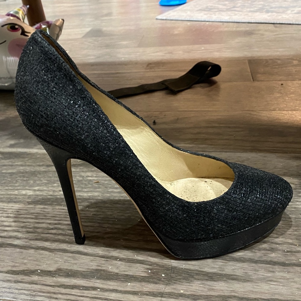 Jimmy Choo platform pumps sparkly black size 37.5 worn